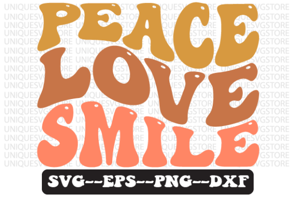 Peace Love Smile Quote Retro Svg Design Review
