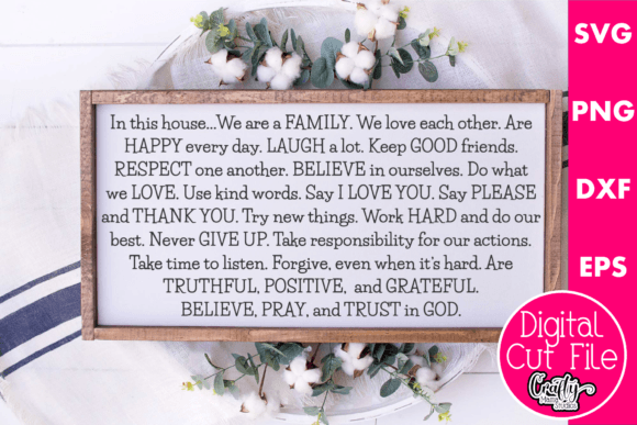 Reviewing In This House Svg, Family Rules for Embroidery